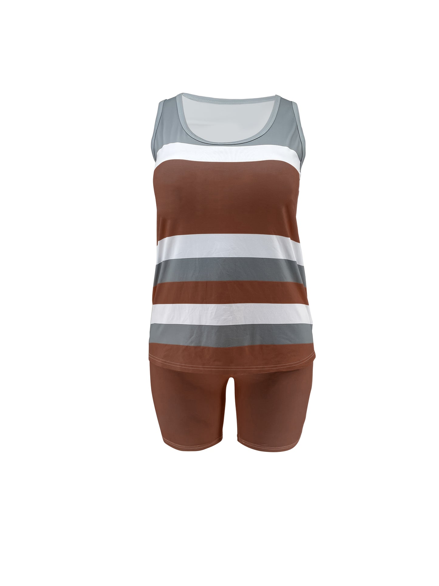 Plus Size 's Striped Vest Set