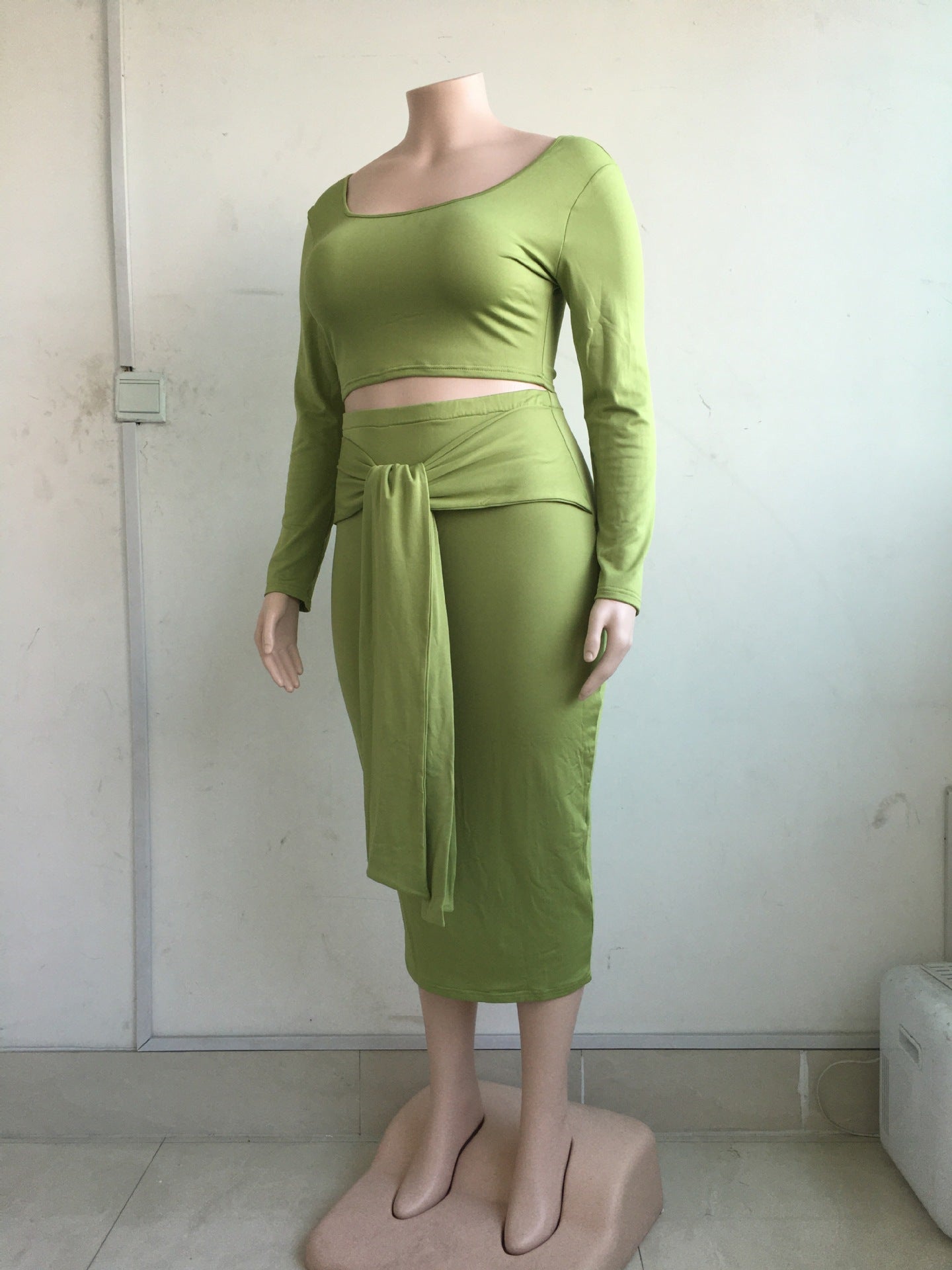 High Waist Wrap Skirts 2 Piece Sets Women in Plus Size