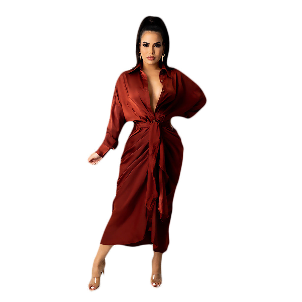 Women Sexy v Neck Fall Evening Stylish Sexy Dress