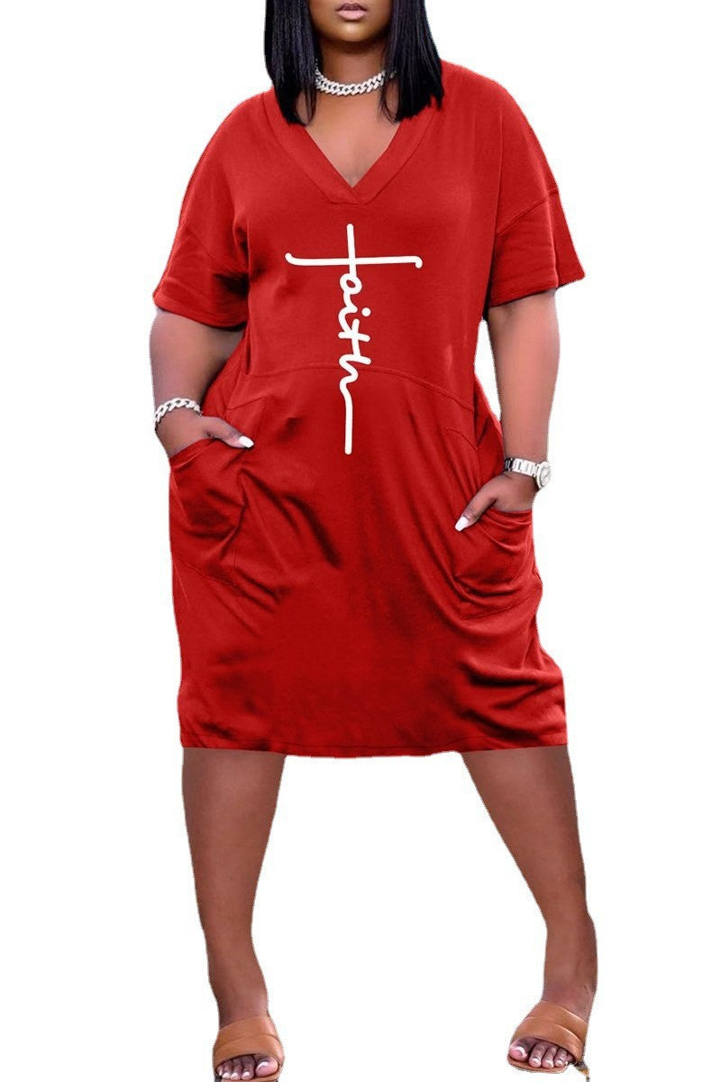 S-5XL Plus Size Style T Shirt Sundress