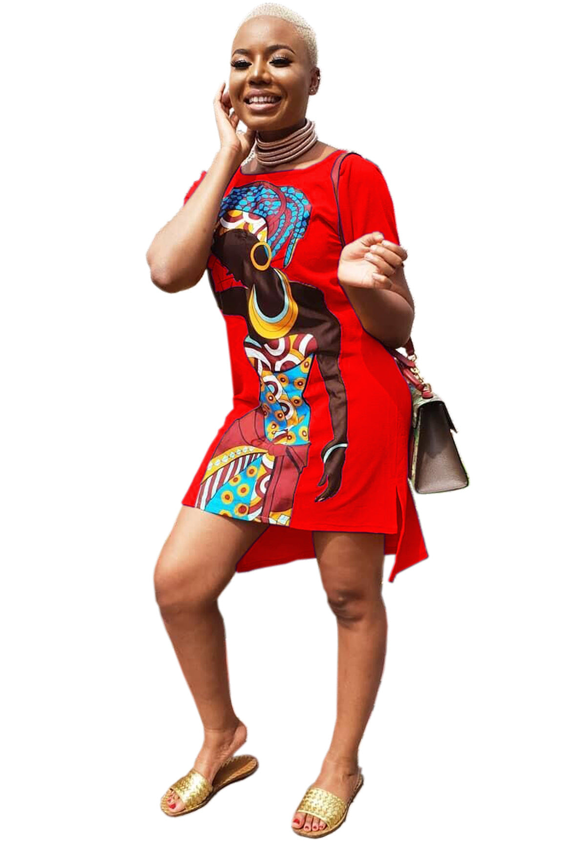 Fall Print New Fashion African Casual Women Dress Plus Size