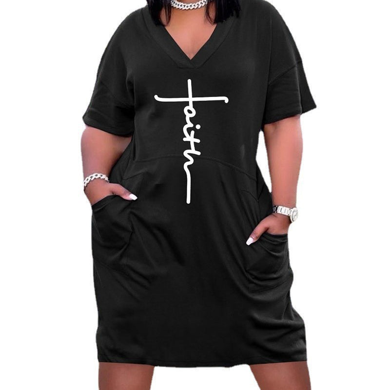 S-5XL Plus Size Style T Shirt Sundress