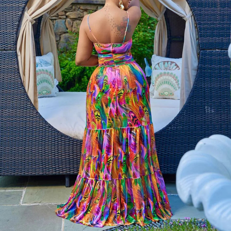 Plus Size Maxi Beach Print Sundress