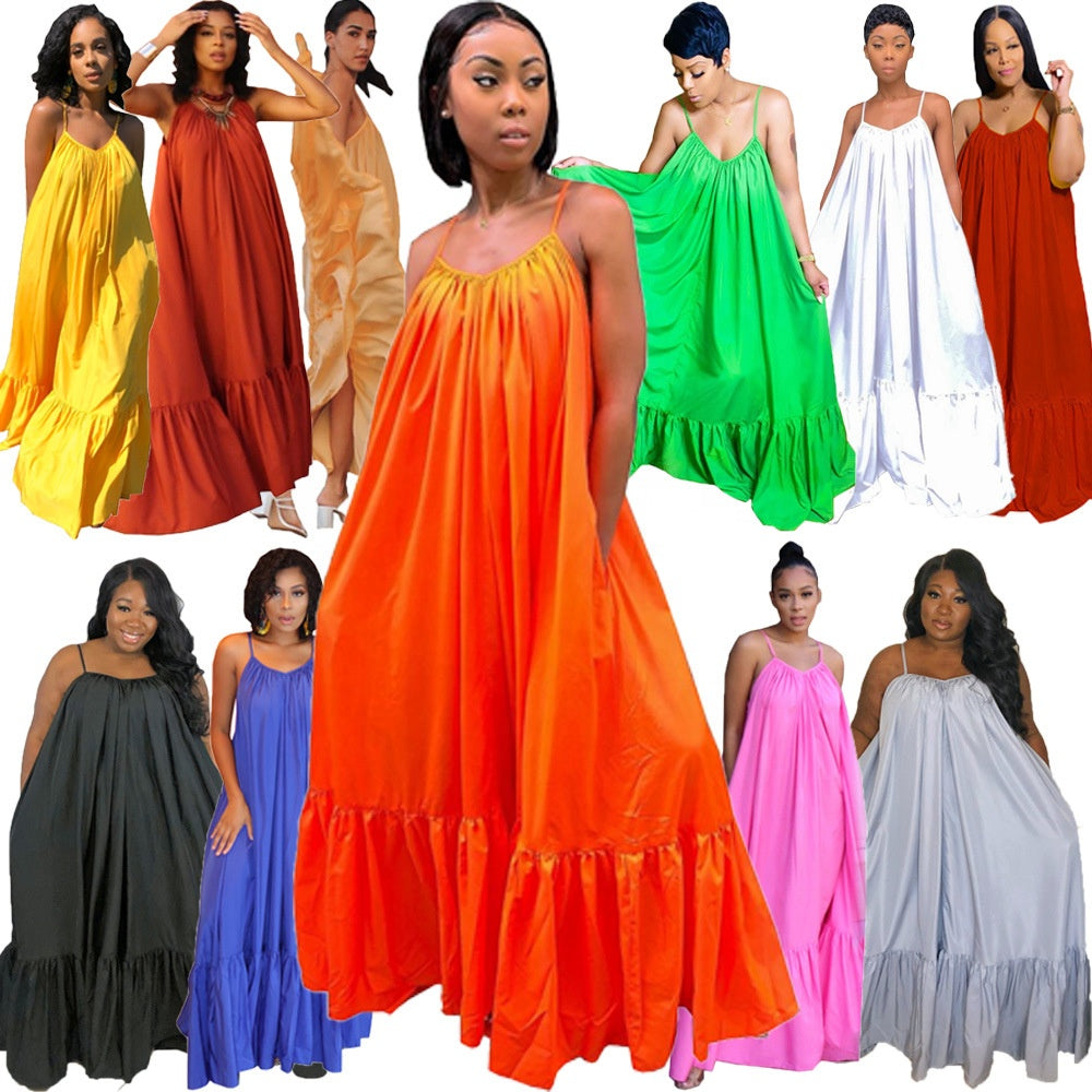 Women Loose Sleeveless Summer Dress in Plus Sizes