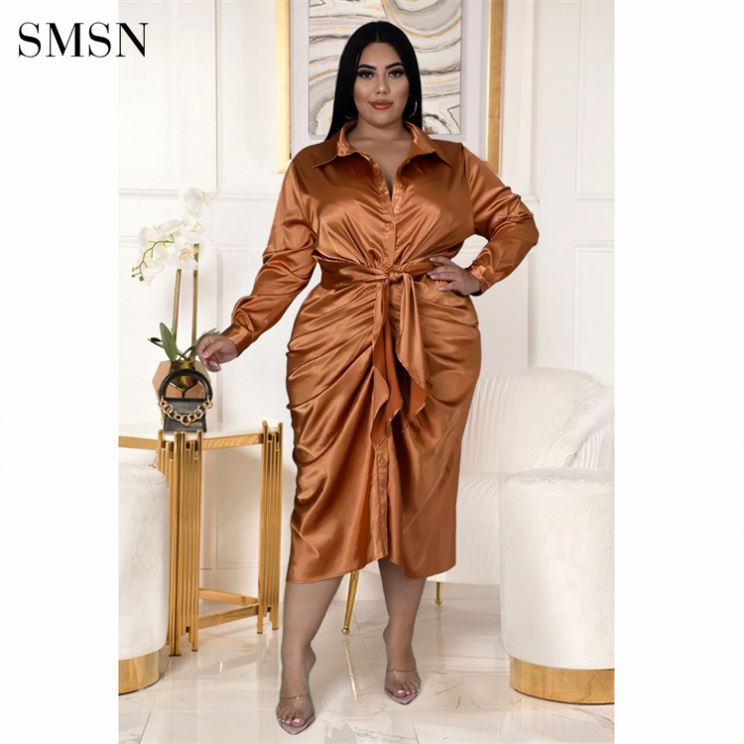 Long Sleeve Belted Elegant Dress for Women