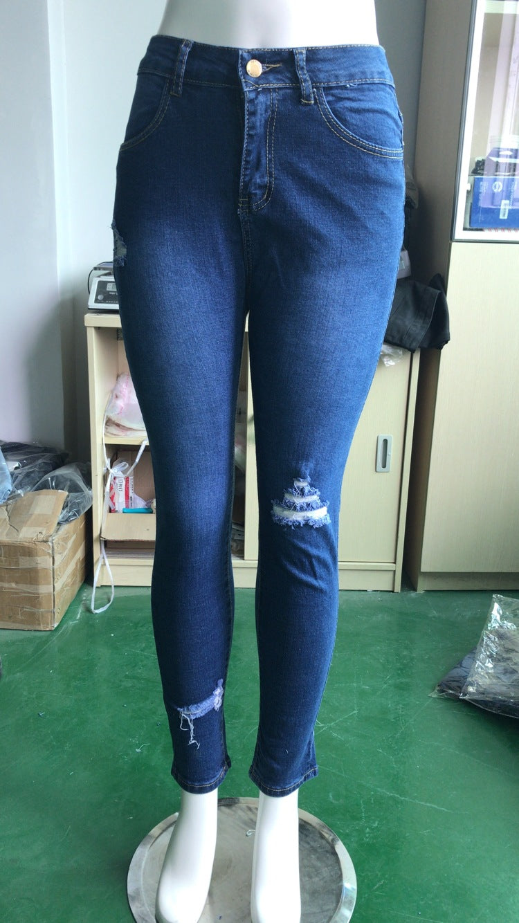 Plus Size Ripped Women Sexy Skinny Jeans