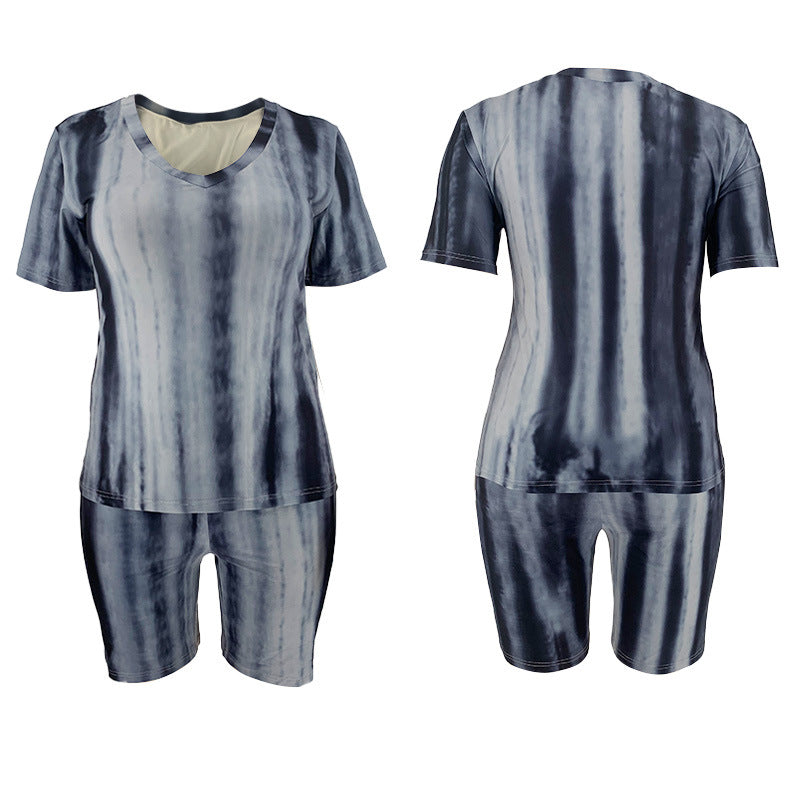 Plus Size Women's Tie Dye Short Set