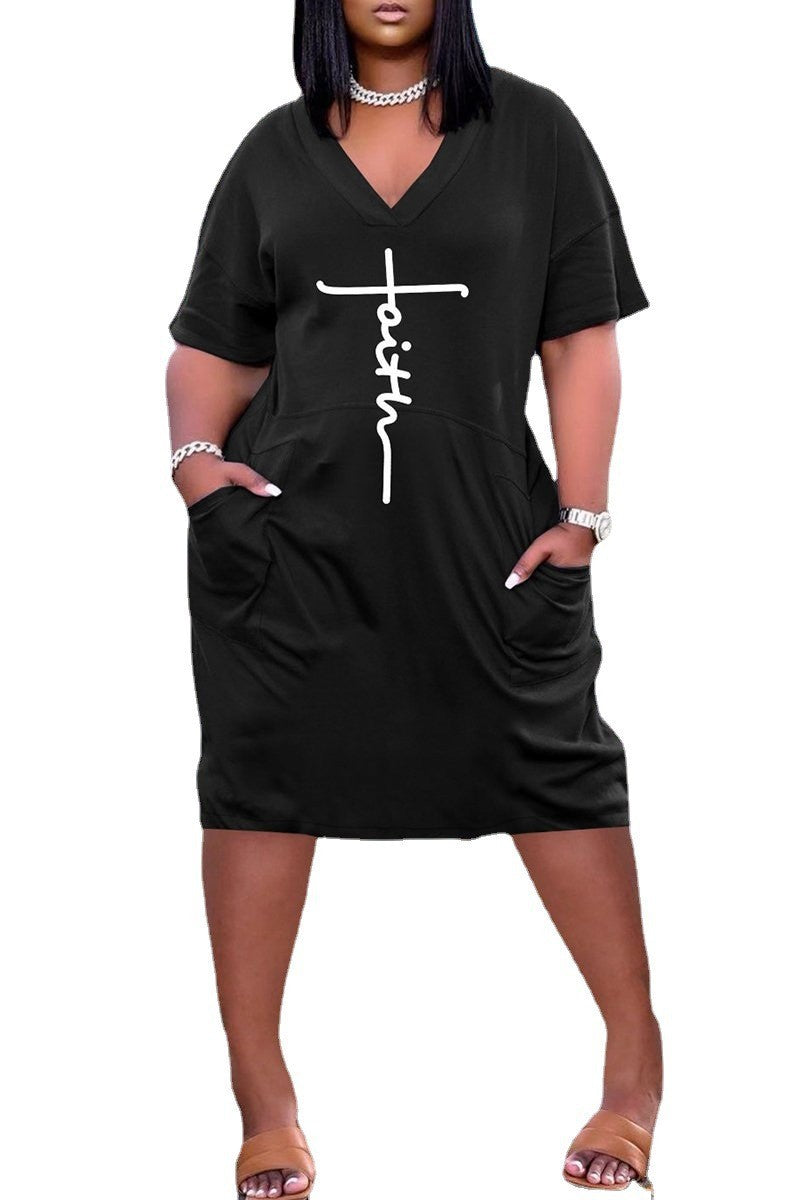 S-5XL Plus Size Style T Shirt Sundress