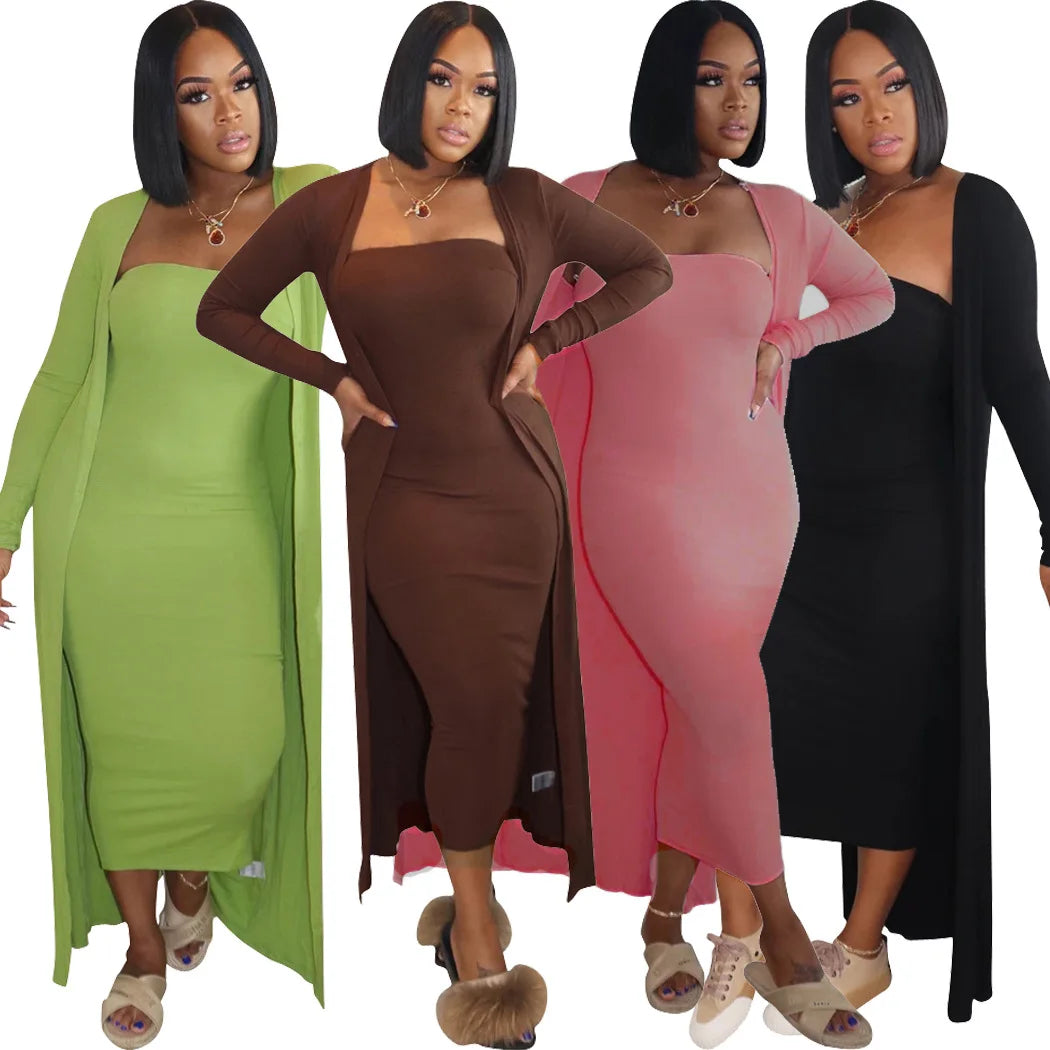 Women Casual Solid Color Maxi Beach Dress