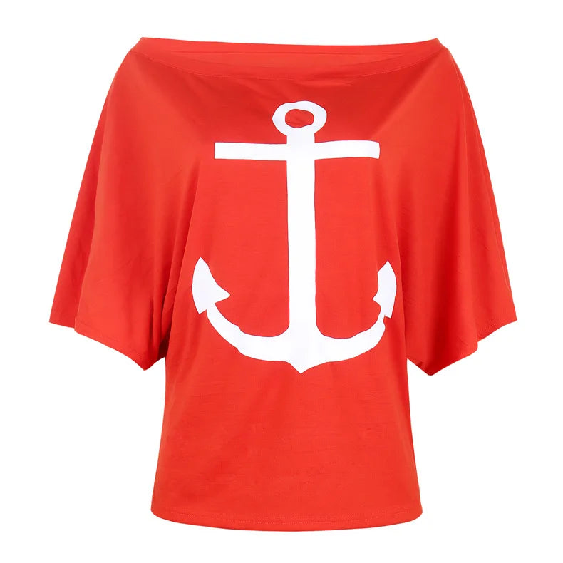Plus Size Fashionable Off Shoulder Graphic T Shirts Women