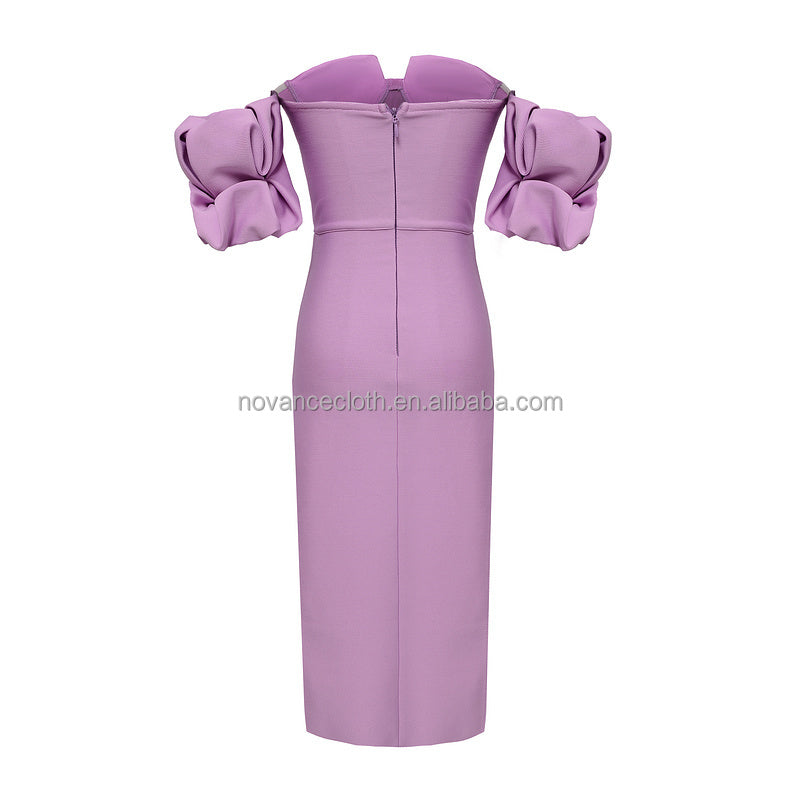 Novance Women Fashion Evening Side Slit Dress