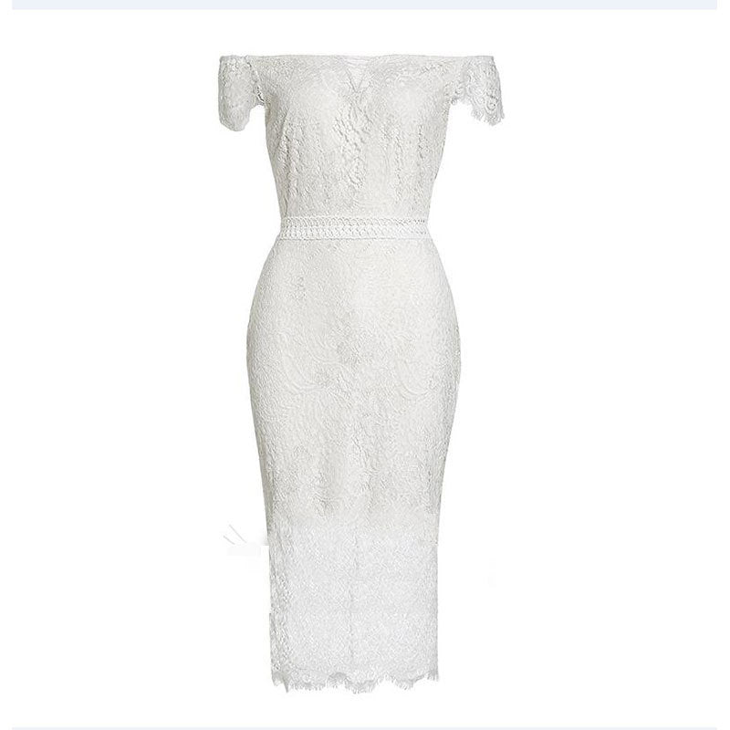 Short Sleeve v Neck Lace Casual Bodycon Dress for Women in Plus Sizes