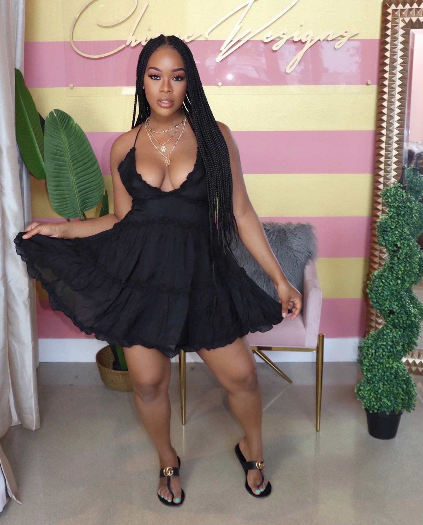 v Neck Summer Sexy Dress for Woman
