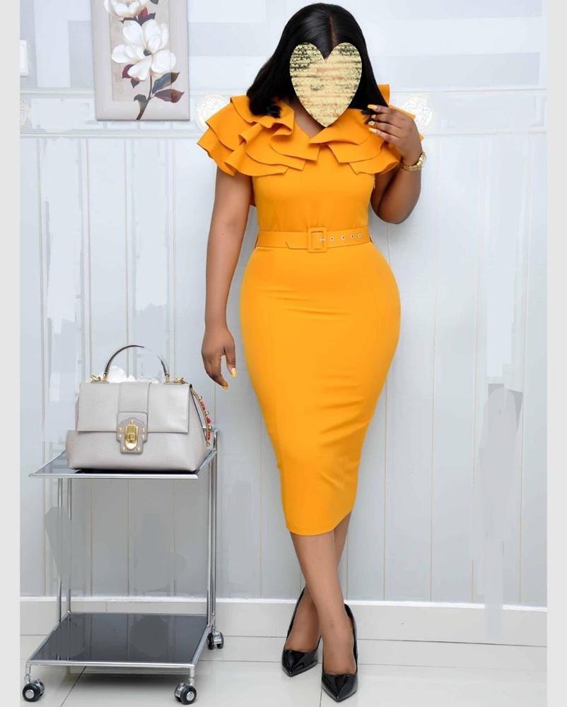 Women Wine Red Short Sleeve Ruffle Robe Vintage Split Bodycon Midi Dresses