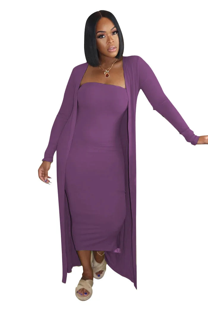 Women Casual Solid Color Maxi Beach Dress