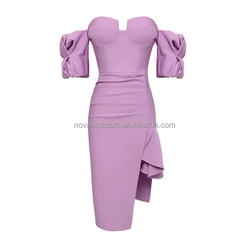 Novance Women Fashion Evening Side Slit Dress
