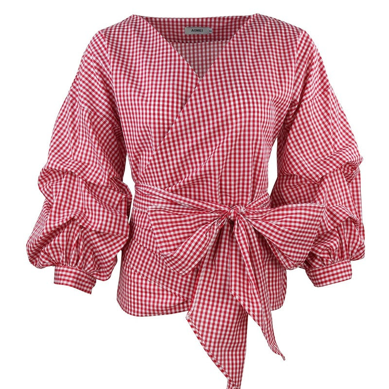 Plus Size 5XL Casual Wrap Crop Top Lace Up