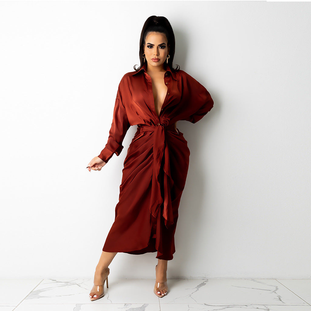 Women Sexy v Neck Fall Evening Stylish Sexy Dress