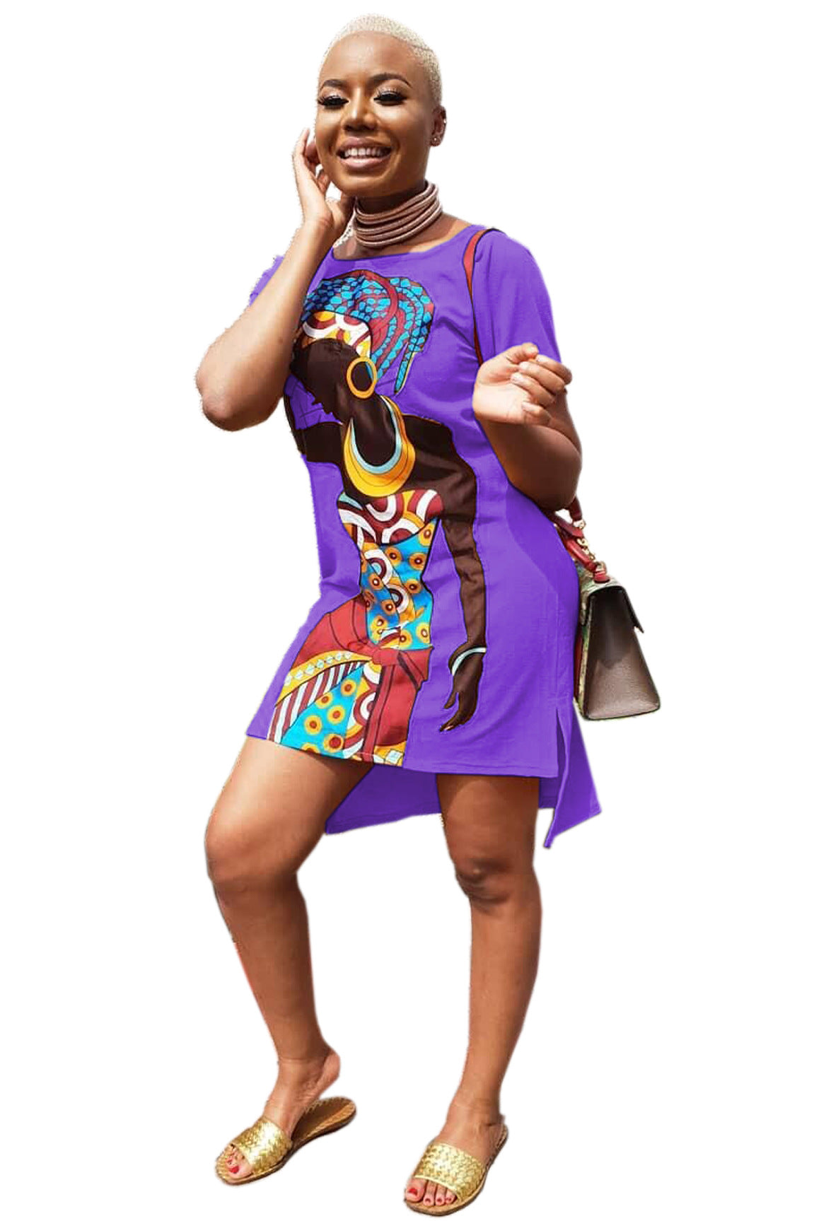 Fall Print New Fashion African Casual Women Dress Plus Size