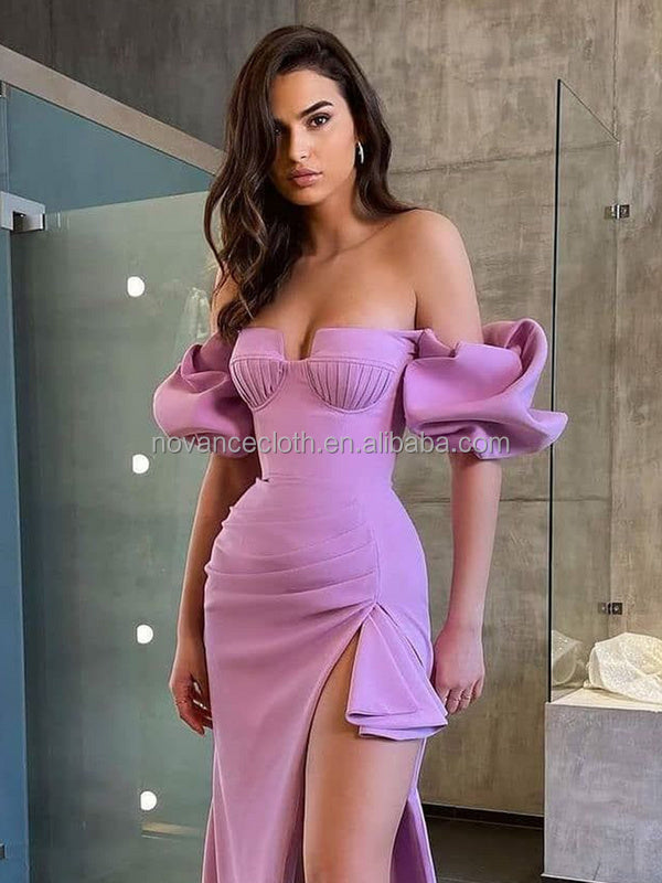 Novance Women Fashion Evening Side Slit Dress