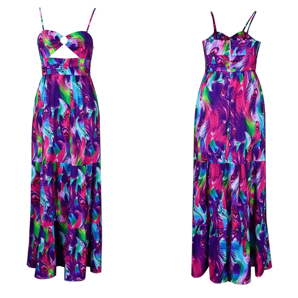 Plus Size Maxi Beach Print Sundress