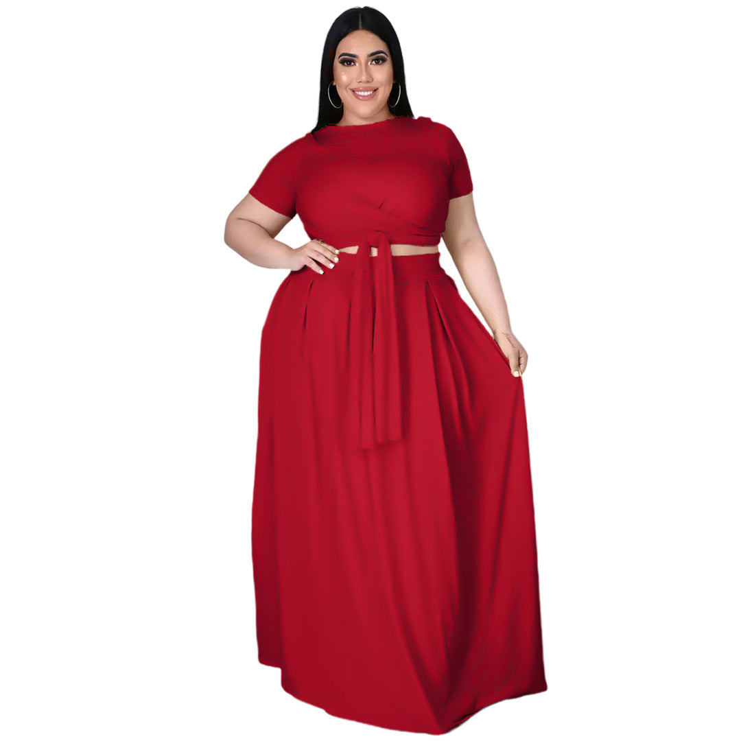 Fashion Plus Size Women's Cross-Border Cross Straps Swing Long Maxi Dresses