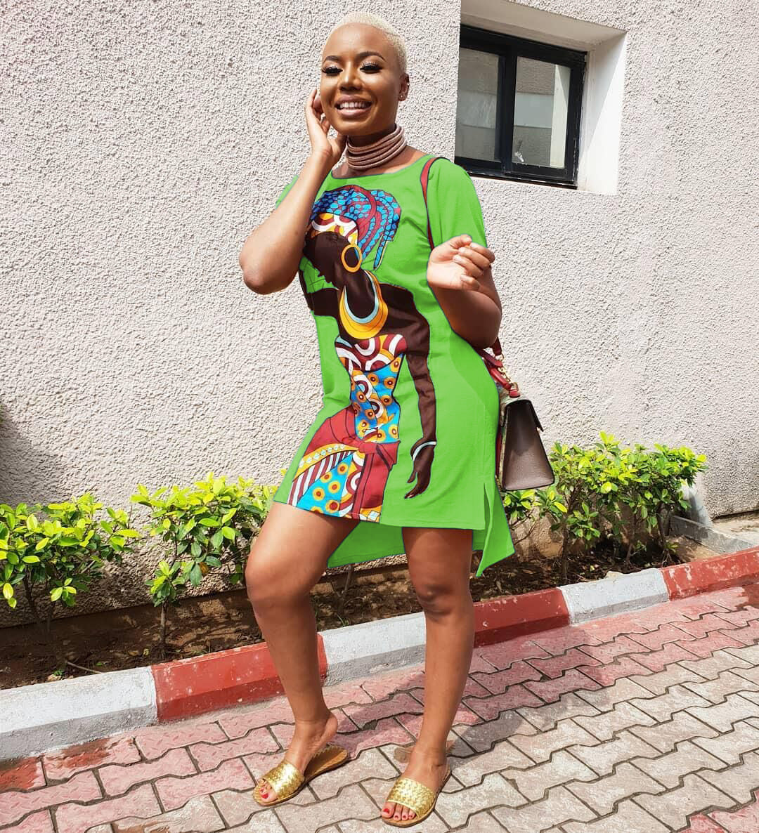 Fall Print New Fashion African Casual Women Dress Plus Size
