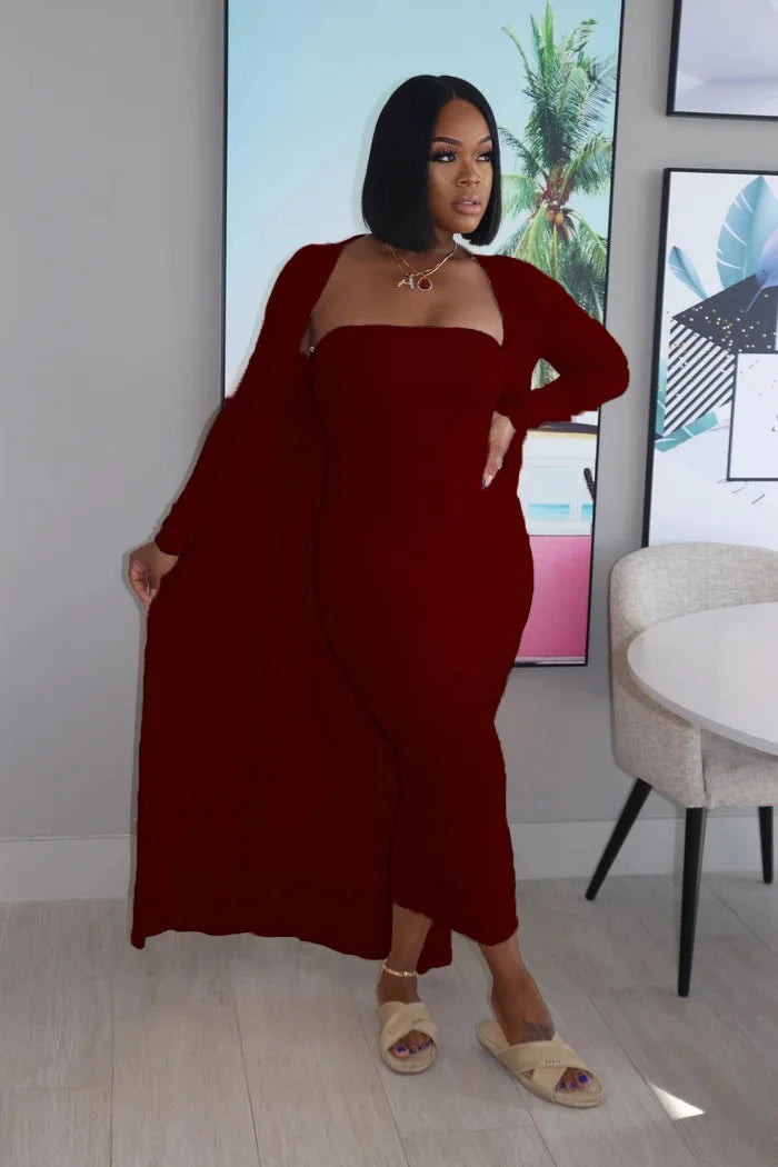 Women Casual Solid Color Maxi Beach Dress