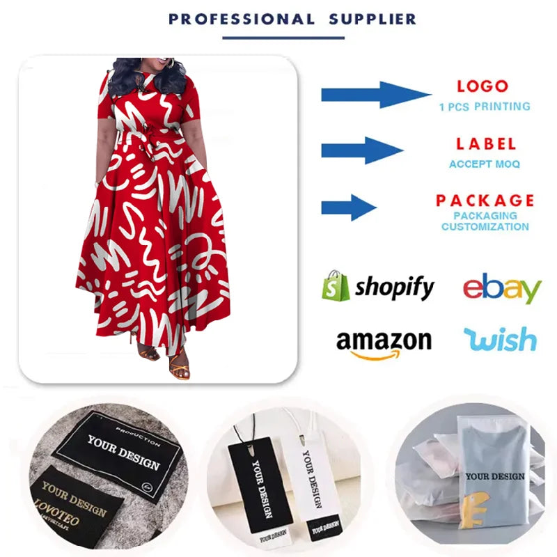 Women Casual Short Sleeve Lace Up Long Dress