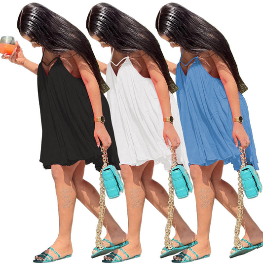 Woman One Piece Casual Sexy Summer Beach Dress