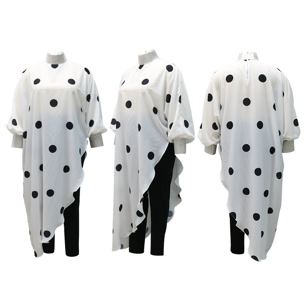 Plus Size Women Graphic See Through Long Sleeve Blouse