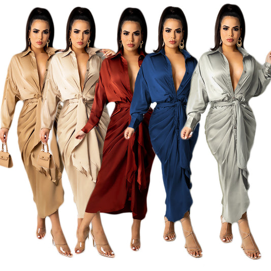 Women Sexy v Neck Fall Evening Stylish Sexy Dress