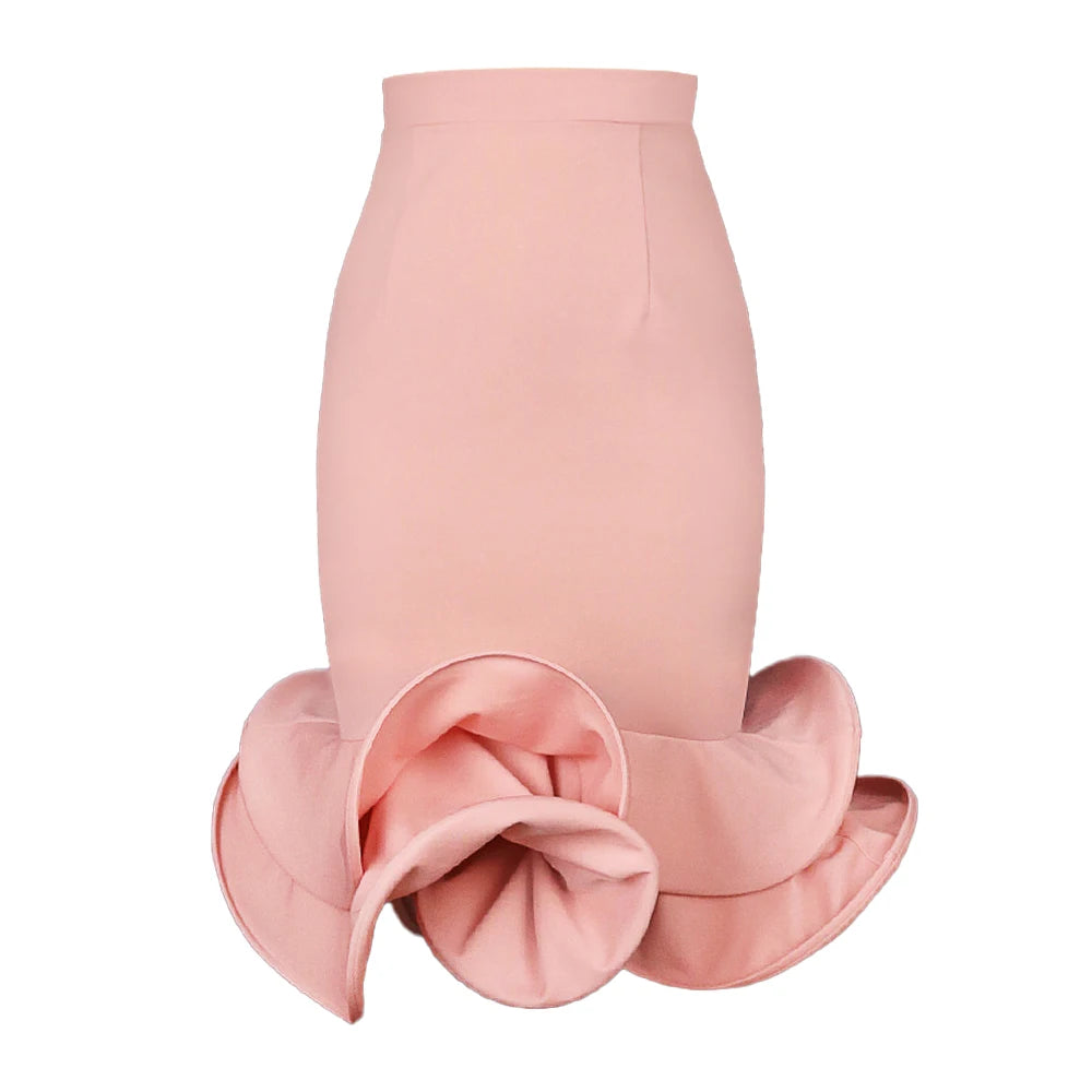 Elastic Summer Zipper Plus Size Flare Ruffles Mermaid Pencil Skirts Women