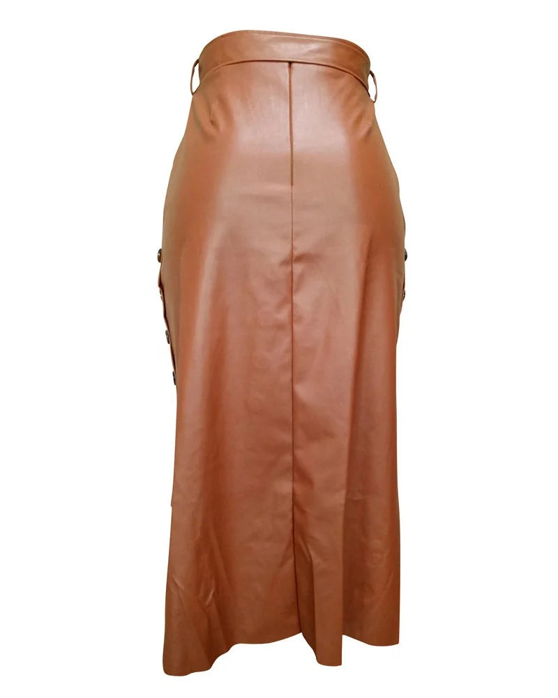 Womens Leather Pu Office Skirts Designs
