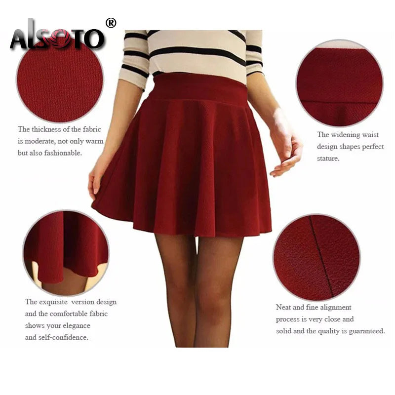 Women Elastic Faldas Midi Skirts