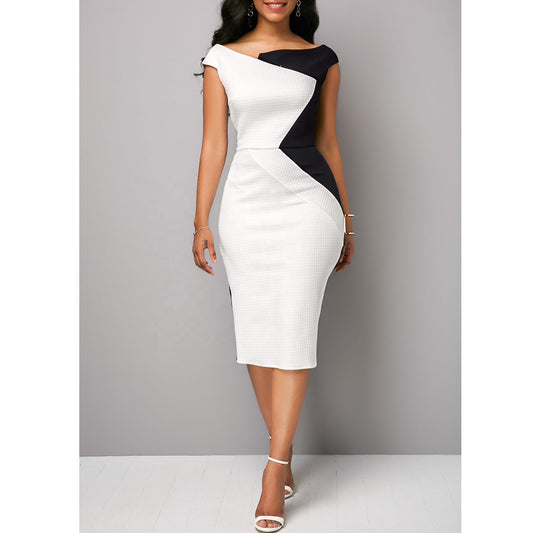 Women Knit Off Shoulder Office Dress