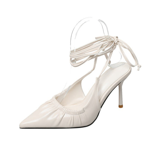 Pointed Toe Lace Up Stiletto High Heels for Women