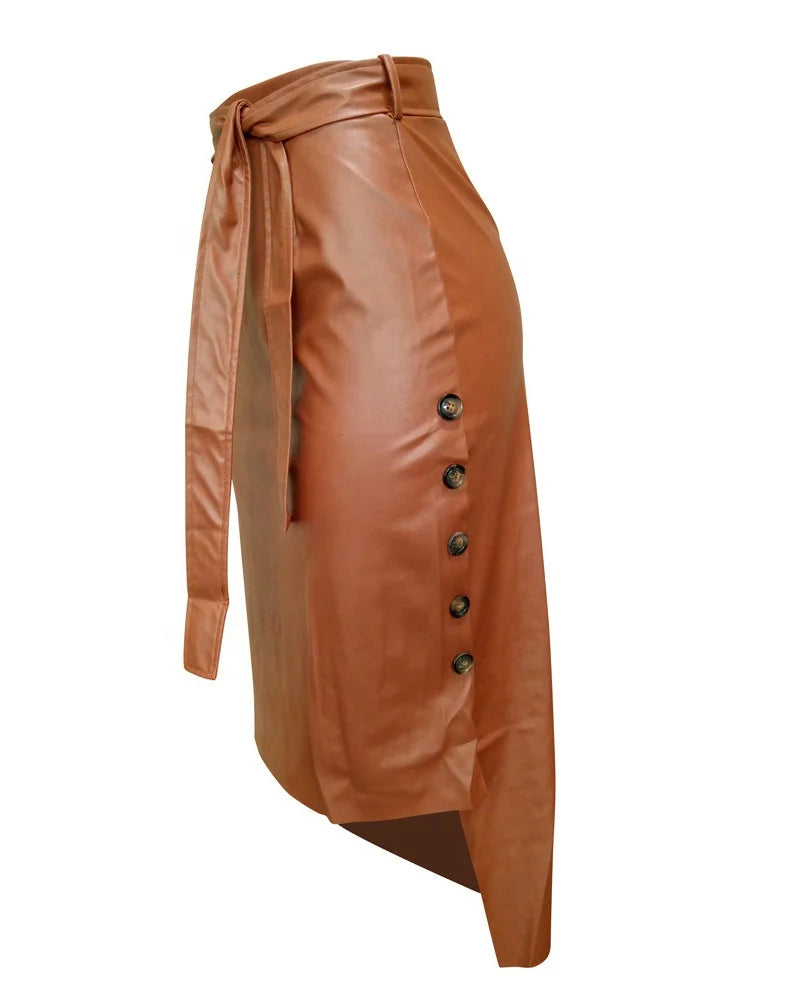 Womens Leather Pu Office Skirts Designs