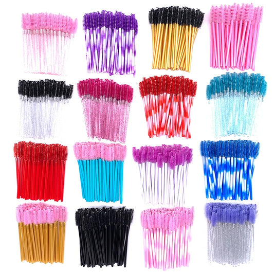 50/10 PCS/Pack Disposable Eyelash Swab Mini Individual Lash Applicators Mascara Brush Eyelashes Extension For Maquillaje Makeup
