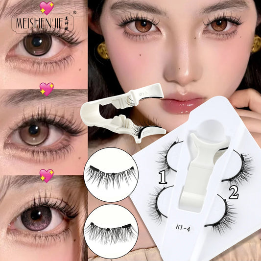 1/2 Pairs Magnetic Eyelashes Set Manga 3D Mink Lashes Reusable Handmade Makeup Tool Magnetic Eye lashes with Tweezer Beauty Cils
