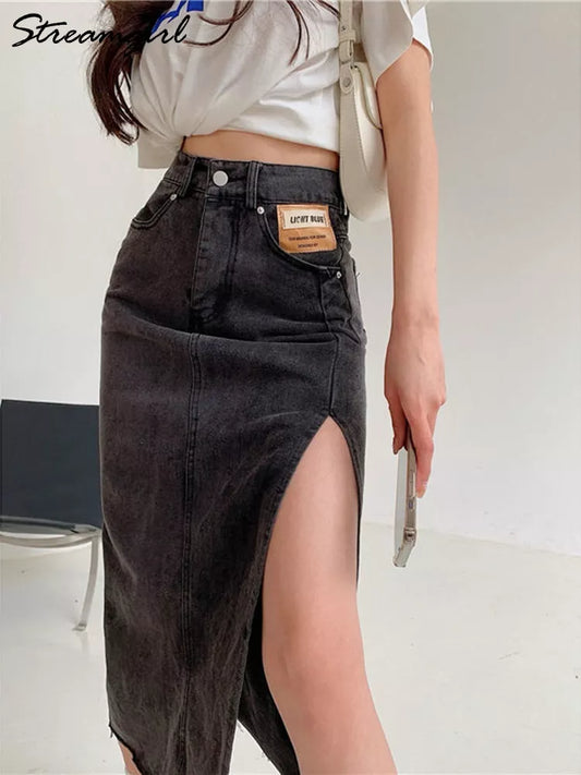 Streamgirl Maxi Women Denim Jean Skirt