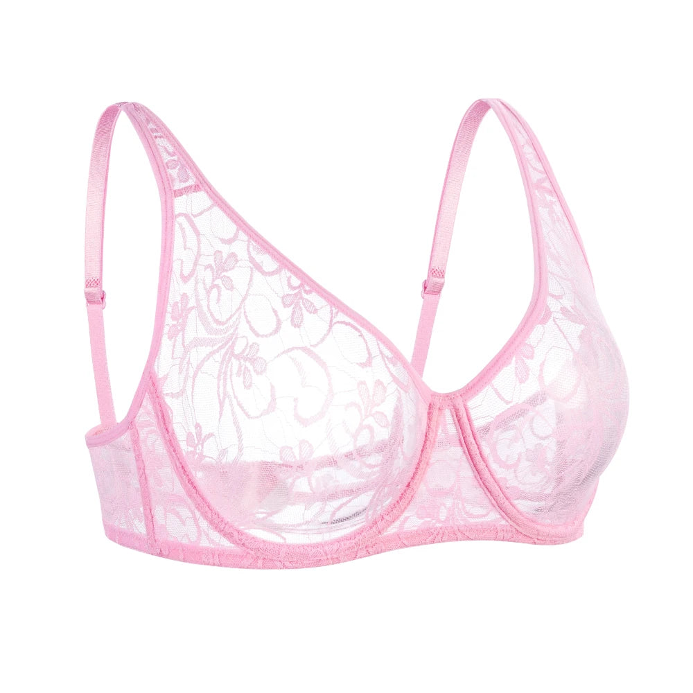 Plus Size Sexy Lace Underwired BH Hollow Out  Bras for Women