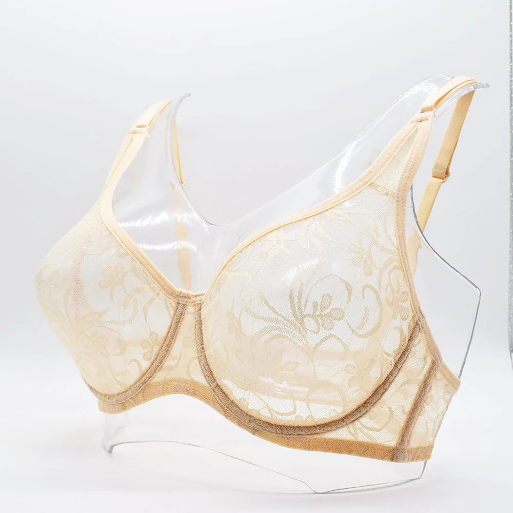 Plus Size Sexy Lace Underwired BH Hollow Out  Bras for Women